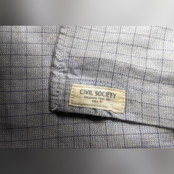 Civil Society Long Sleeve Button Up Shirt Men's Size L Gray - Picture 10 of 10